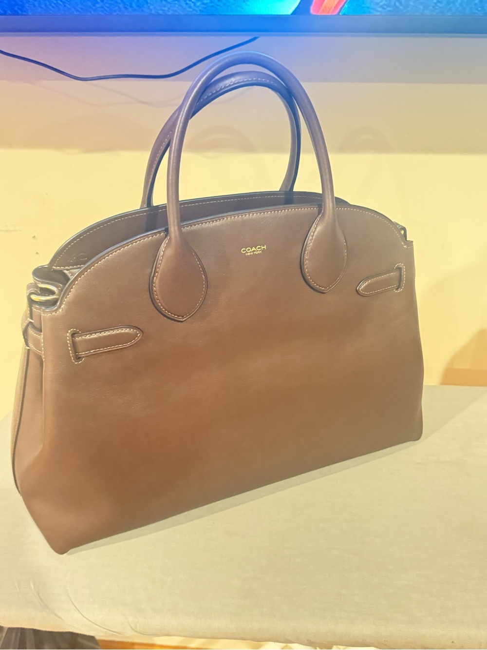 Coach Maple Empire 40 Brown Leather Satchel Bag